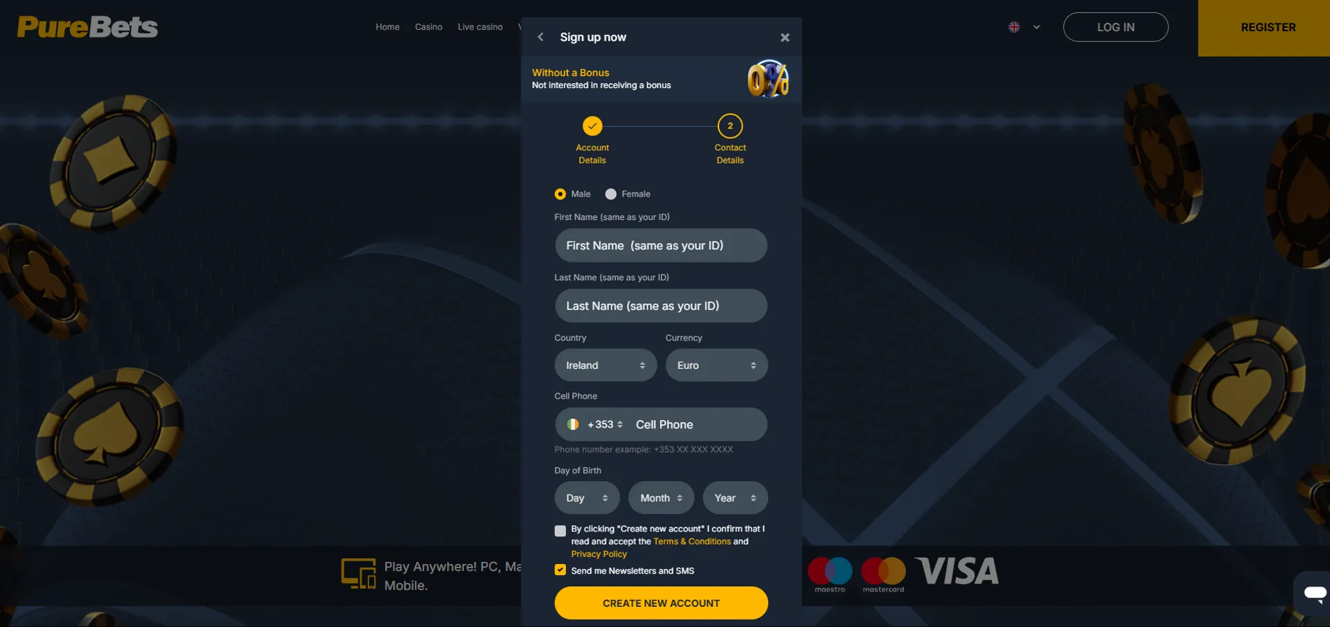 Brabet cadastro login